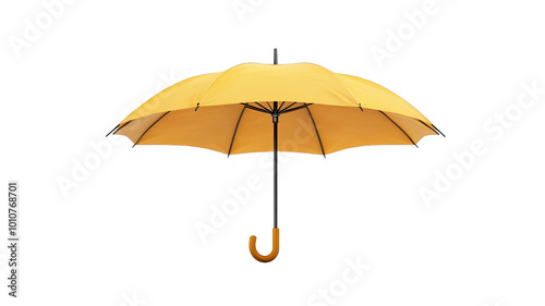 Yellow umbrella on a white isolated background