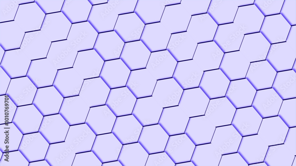 Fototapeta premium Dark blue hexagon background with glowing lines. Abstract illustration with colorful hexagons. Bright blue abstract tech hexagonal background