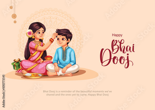 beautiful Bhai dooj festival greeting card India. editable abstract vector illustration design