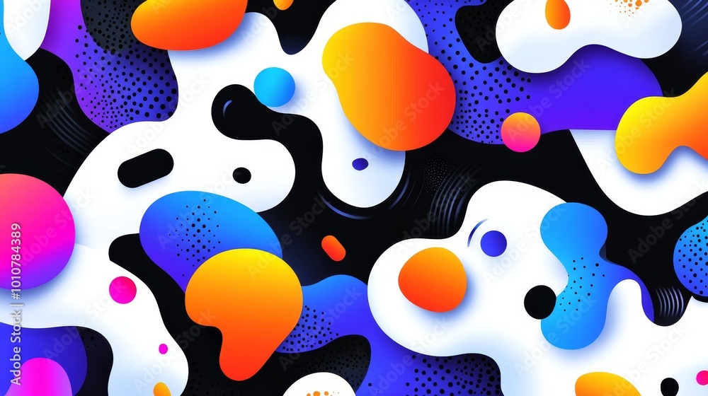 Abstract colorful background with shapes and dots Abstract colorful background with shapes and dots