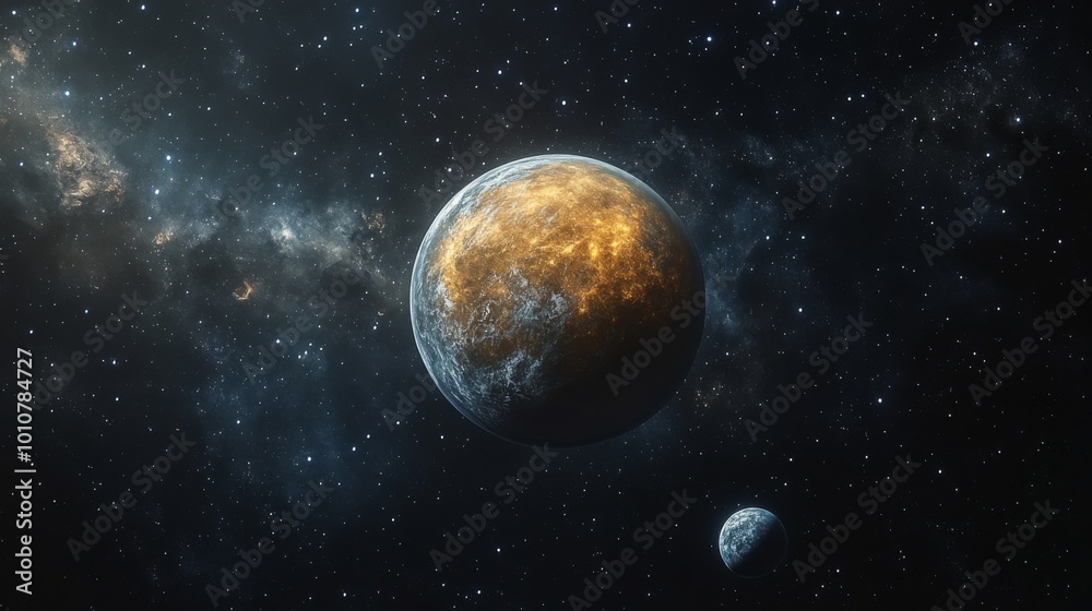 Fototapeta premium Mysterious Exoplanet in Distant Galaxy