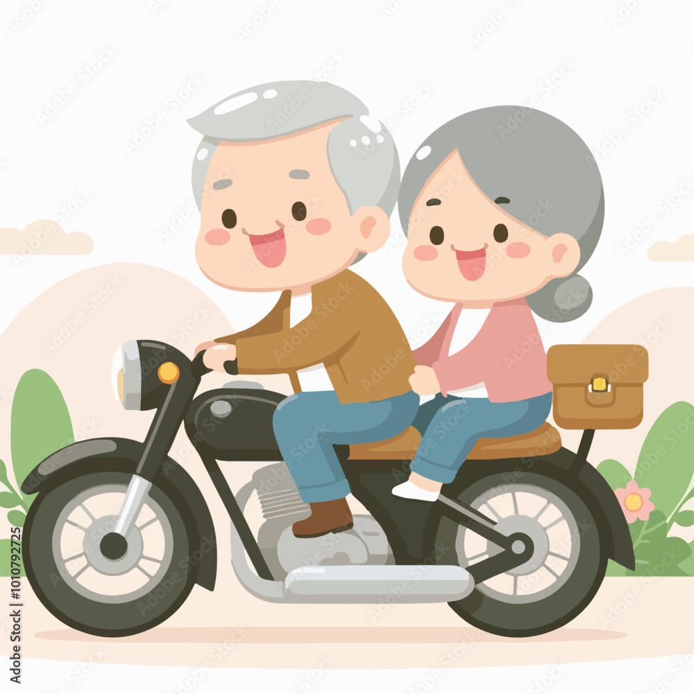 Grandpa and Grandma on the motorbike Grandpa and Grandma on the motorbike