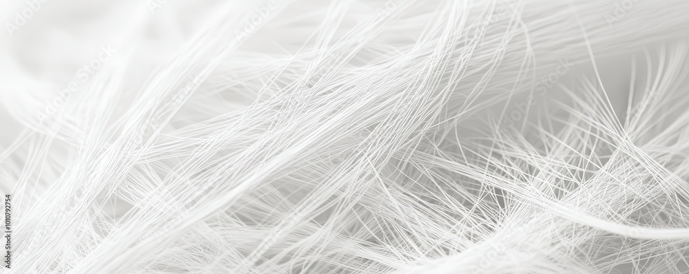 White textile fibers in close-up, intricate threading and texture, 3D rendering White textile fibers in close-up, intricate threading and texture, 3D rendering