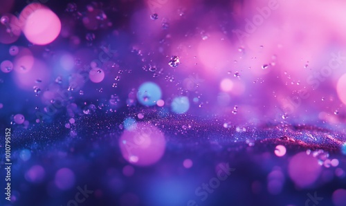 A blurry image of a purple background with pink and blue circles