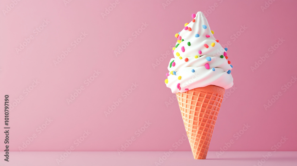 3D ice cream cone with funny colors, cultural decorations, created with Generative AI 3D ice cream cone with funny colors, cultural decorations, created with Generative AI