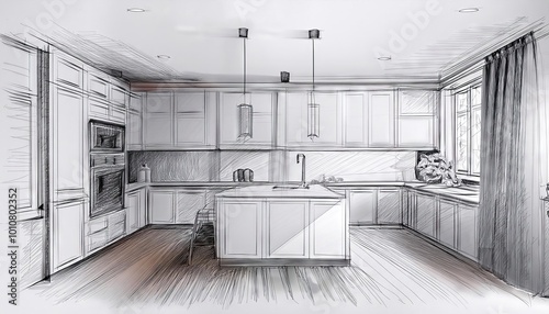  Interior kitchen sketch 