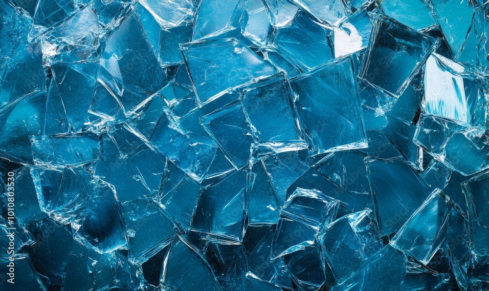 Blue shattered glass abstract Blue shattered glass abstract