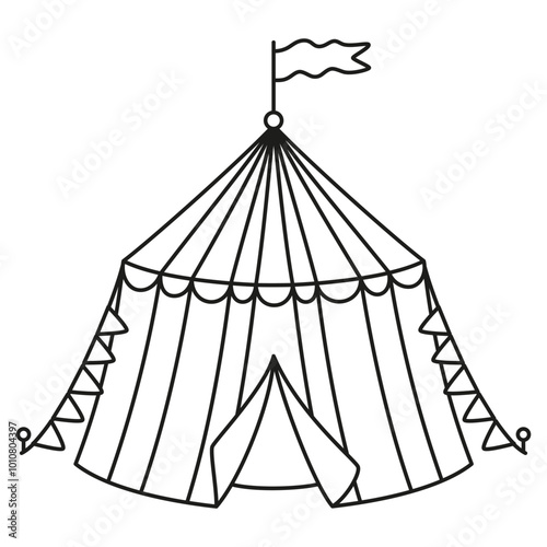 outline circus tent isolated