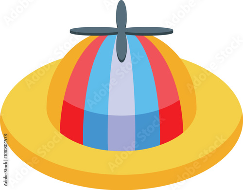 Colorful plastic toy hat with propeller, bringing joy and laughter to children's playtime