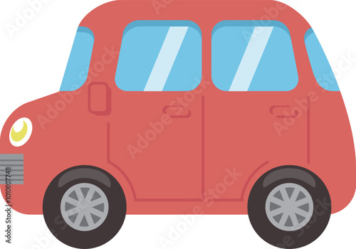 シンプルでかわいい赤い車のイラスト