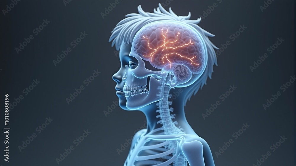 anatomical photo of a baby and its skeleton with a brain in the body anatomical photo of a baby and its skeleton with a brain in the body