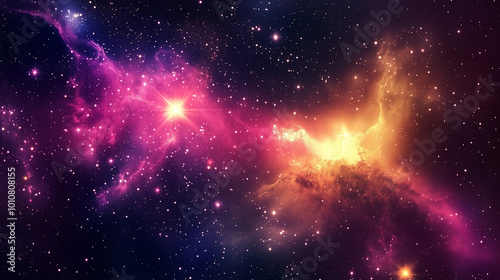 The cosmos filled with countless stars 