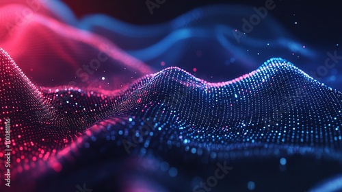 Colorful Digital Waves Abstract Background photo