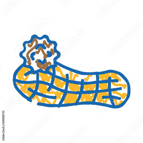 peanuts allergen free product food doodle icon sketch vector. peanuts allergen free product food sign. isolated symbol illustration