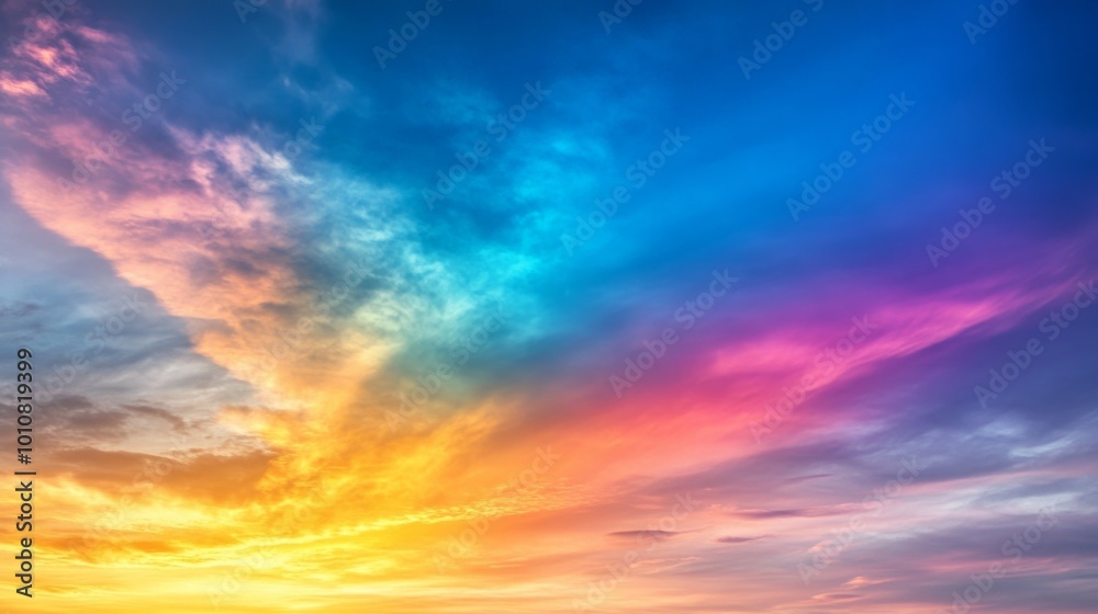 Obraz premium Vibrant Colorful Sunset Sky