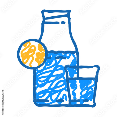 milk allergen free product food doodle icon sketch vector. milk allergen free product food sign. isolated symbol illustration