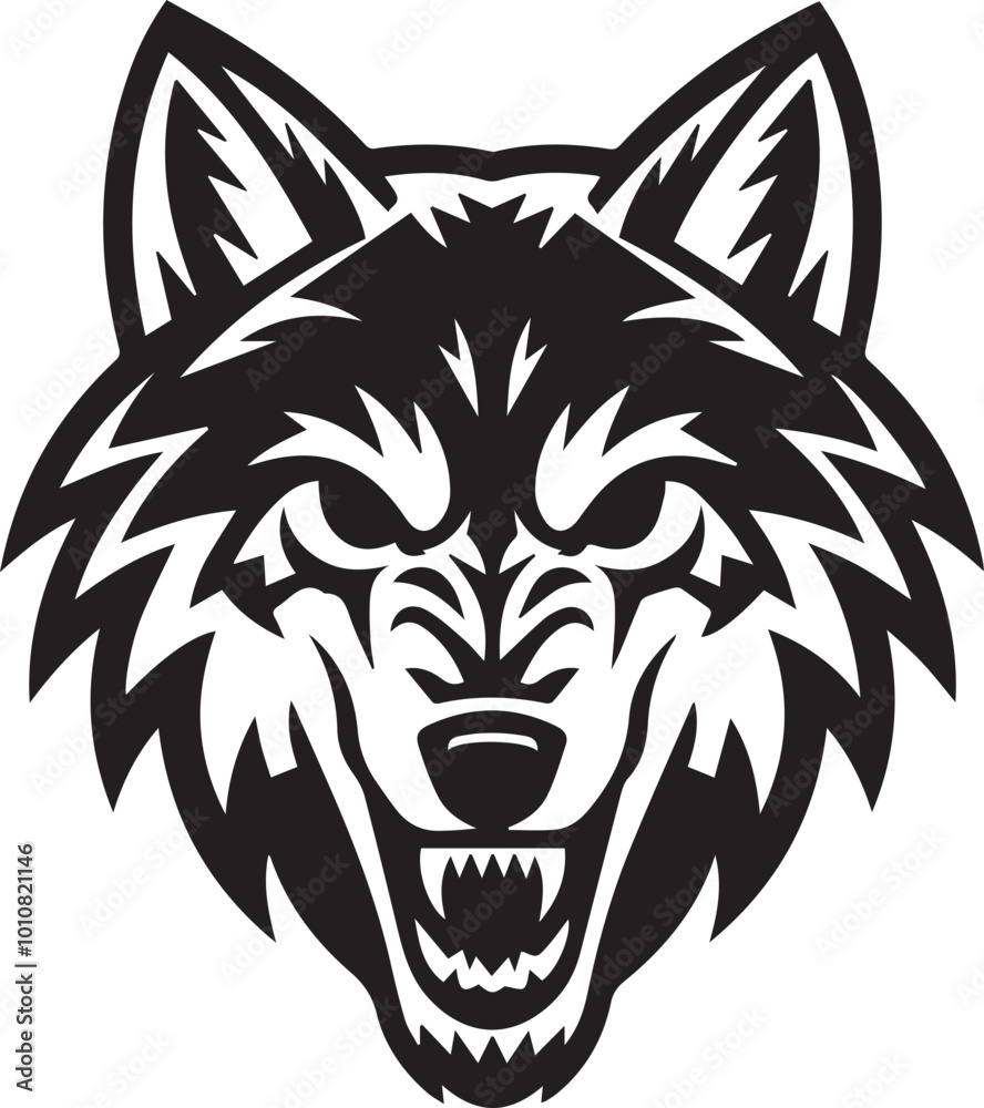 Wolf angry vector in white background Wolf angry vector in white background