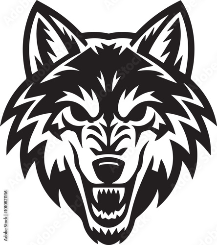 Wolf angry vector in white background