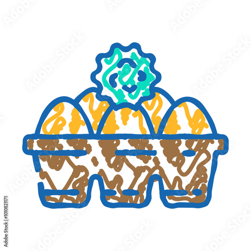 eggs allergen free product food doodle icon sketch vector. eggs allergen free product food sign. isolated symbol illustration