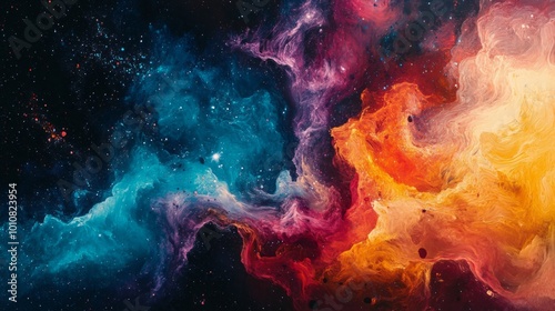 Colorful Nebula in Space