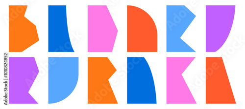 Set of left side border, divider, separator shapes of page for website, card, banner, brochure