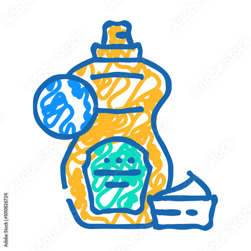 mustard allergen free product food doodle icon sketch vector. mustard allergen free product food sign. isolated symbol illustration