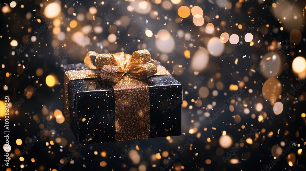 Sparkling Celebration: A Festive Gift Amid the Glittering Lights