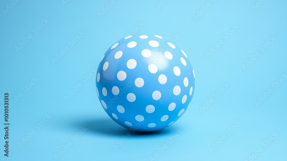 Blue Polka Dot Egg on Blue Background Blue Polka Dot Egg on Blue Background