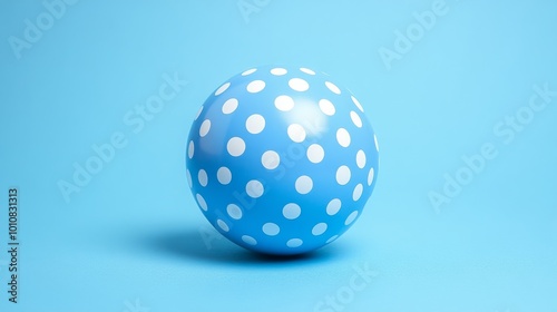 Blue Polka Dot Egg on Blue Background