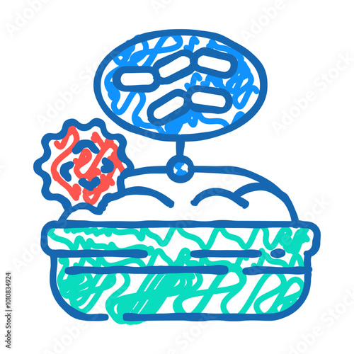 yeast allergen free product food doodle icon sketch vector. yeast allergen free product food sign. isolated symbol illustration