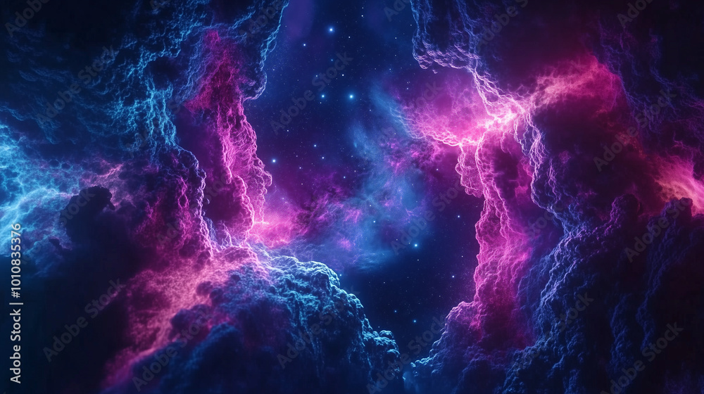 Abstract neon fractal wallpaper with space - Generative Ai
Abstract neon fractal wallpaper with space - Generative Ai