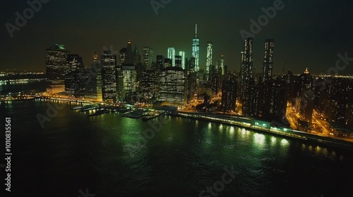 New York City Night Skyline