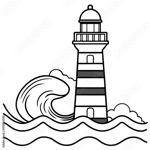 lighthouse on a white background