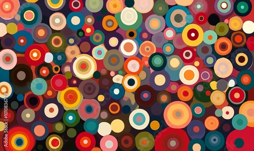 A colorful background with many small circles