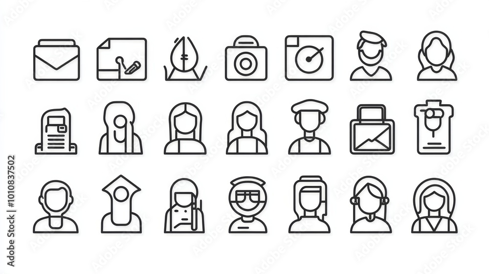 Minimalist Line Art Icons Minimalist Line Art Icons