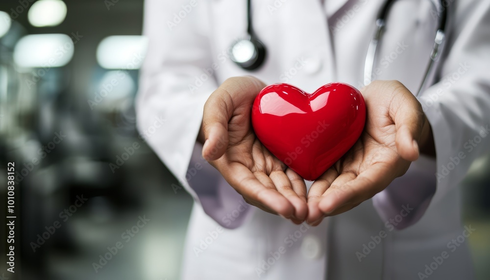 Hands of doctor holding heart shape, symbol of health and wellness, focus on medical care and patient support Hands of doctor holding heart shape, symbol of health and wellness, focus on medical care and patient support