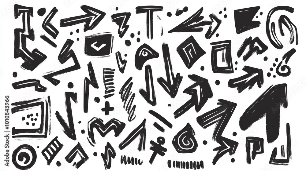 Abstract Hand-Drawn Arrow Doodle Set Abstract Hand-Drawn Arrow Doodle Set