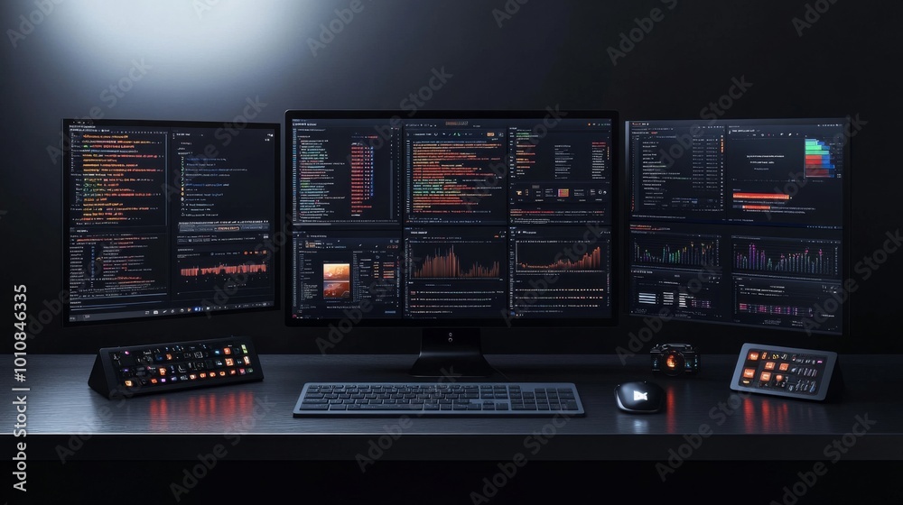 Futuristic Coding Workspace Futuristic Coding Workspace
