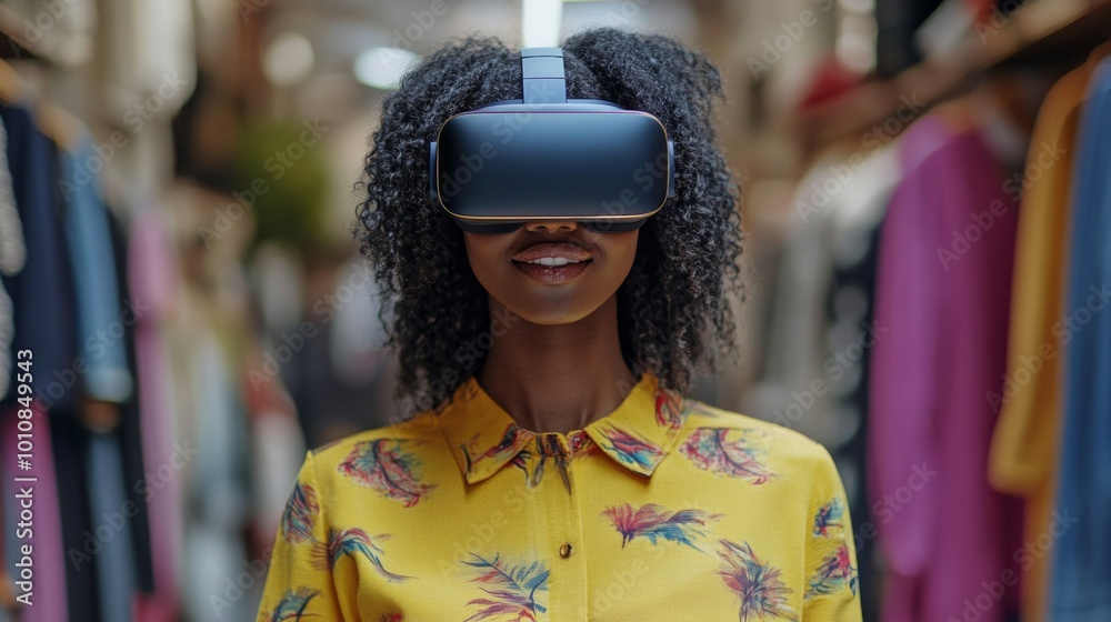 Woman Experiencing Virtual Reality Woman Experiencing Virtual Reality
