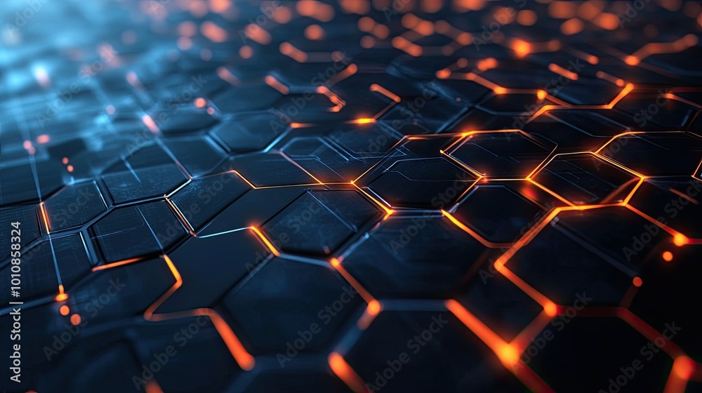 Futuristic digital background with 3D rendering of glowing lines and hexagonal patterns, symbolizing advanced technology. Futuristic digital background with 3D rendering of glowing lines and hexagonal patterns, symbolizing advanced technology.