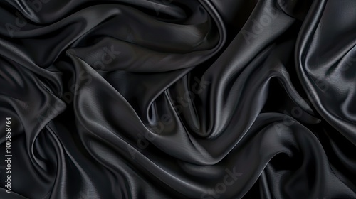 Elegant silk black background. Background texture.