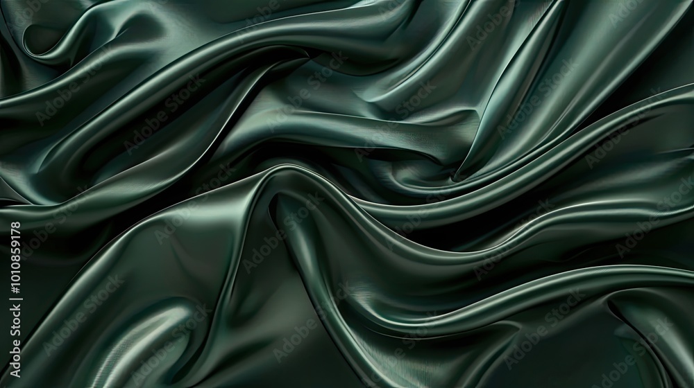 Fototapeta premium Elegant silk green background. Background texture.
