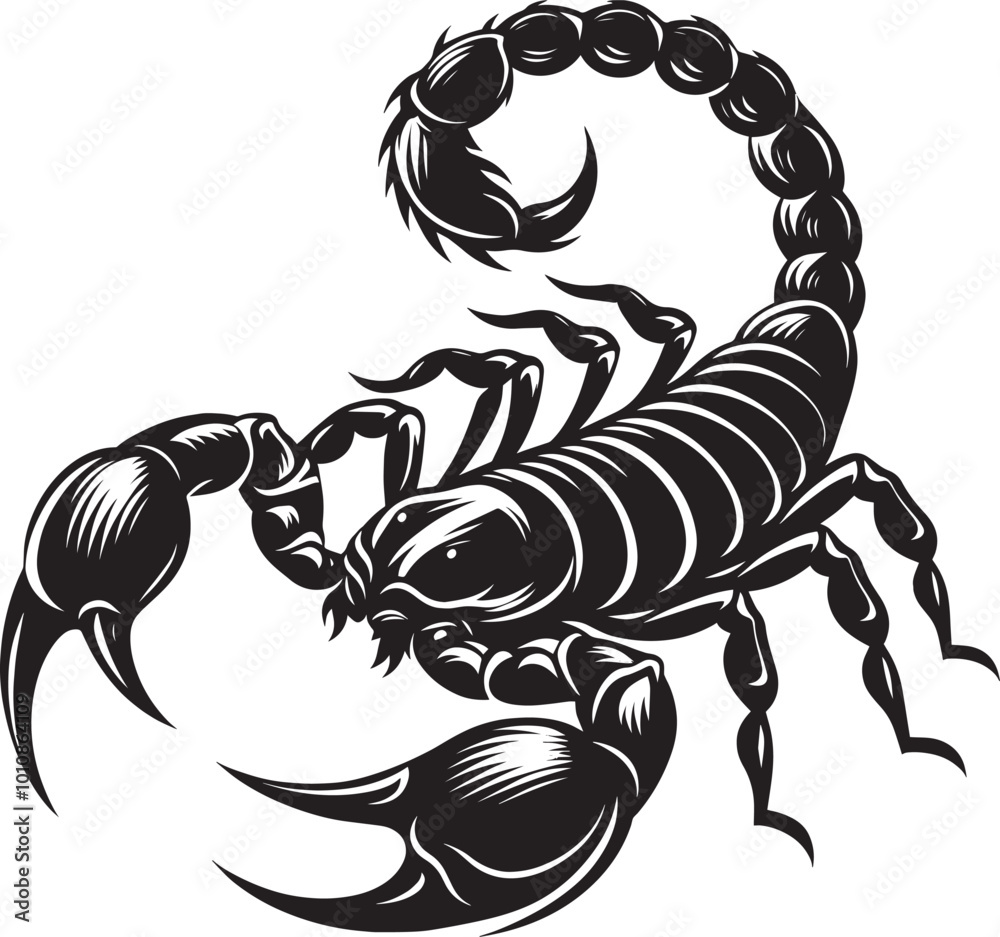 Scorpion insect Silhouette isolated on a white background Minimalist Scorpion vector shape Scorpion insect Silhouette isolated on a white background Minimalist Scorpion vector shape
