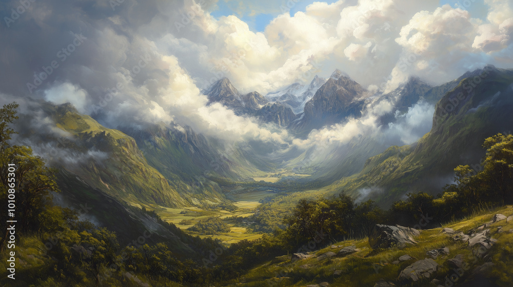 Clouds over a mountain valley
Clouds over a mountain valley