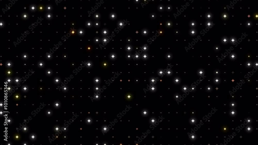 Abstract light dot on black background. Dynamic glowing light star dot background suitable for presentation, video jockey.