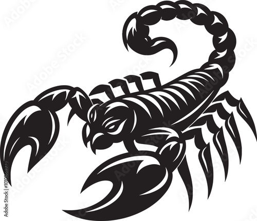 Scorpion insect Silhouette isolated on a white background Minimalist Scorpion vector shape