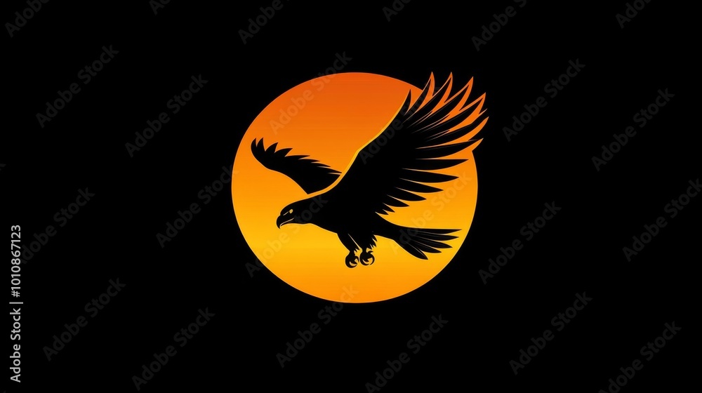 Obraz premium A logo with an eagle circling, designed for an app icon.