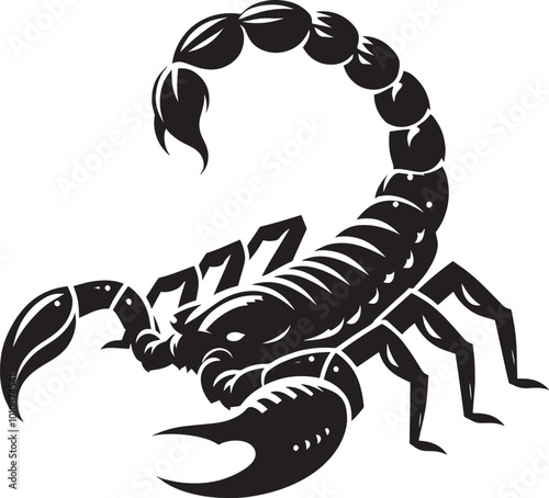 Scorpion insect Silhouette isolated on a white background Minimalist Scorpion vector shape