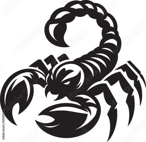 Scorpion insect Silhouette isolated on a white background Minimalist Scorpion vector shape