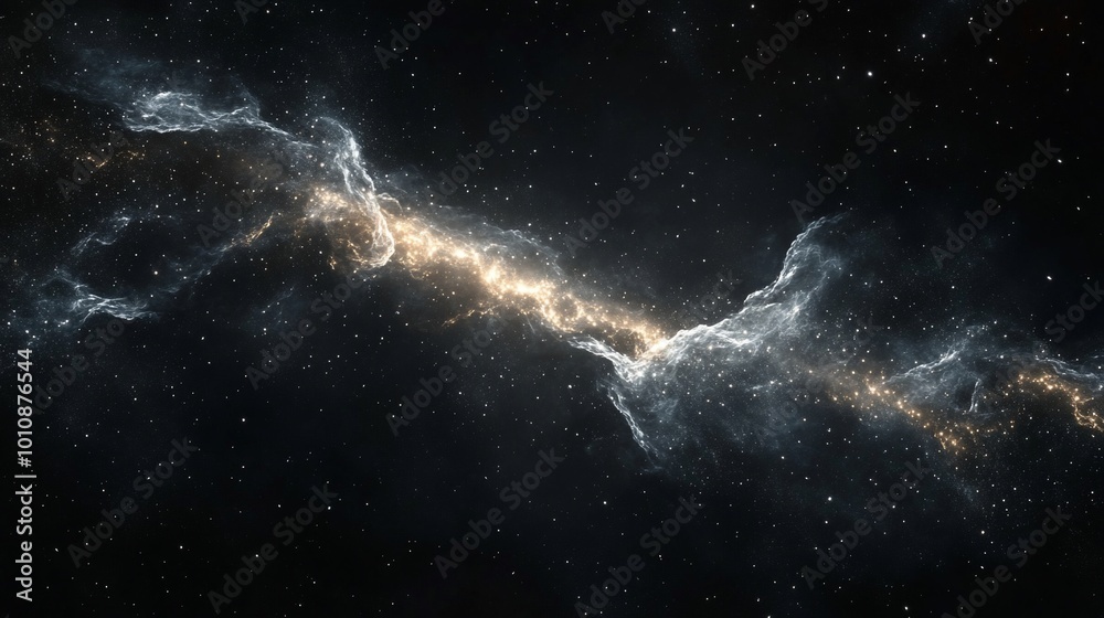 A glowing nebula in space with stars in the background. A glowing nebula in space with stars in the background.